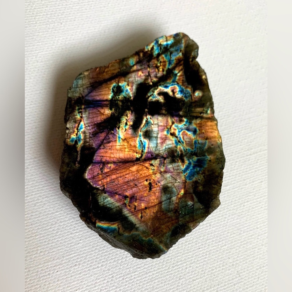 Natural Pink Purple Rainbow Flash Labradorite Spectrolite Slab‎ Crystal Specimen